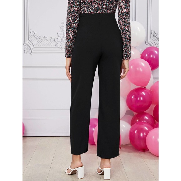 Maternity High Waist Straight Leg dress Pants black - Picture 2 of 6